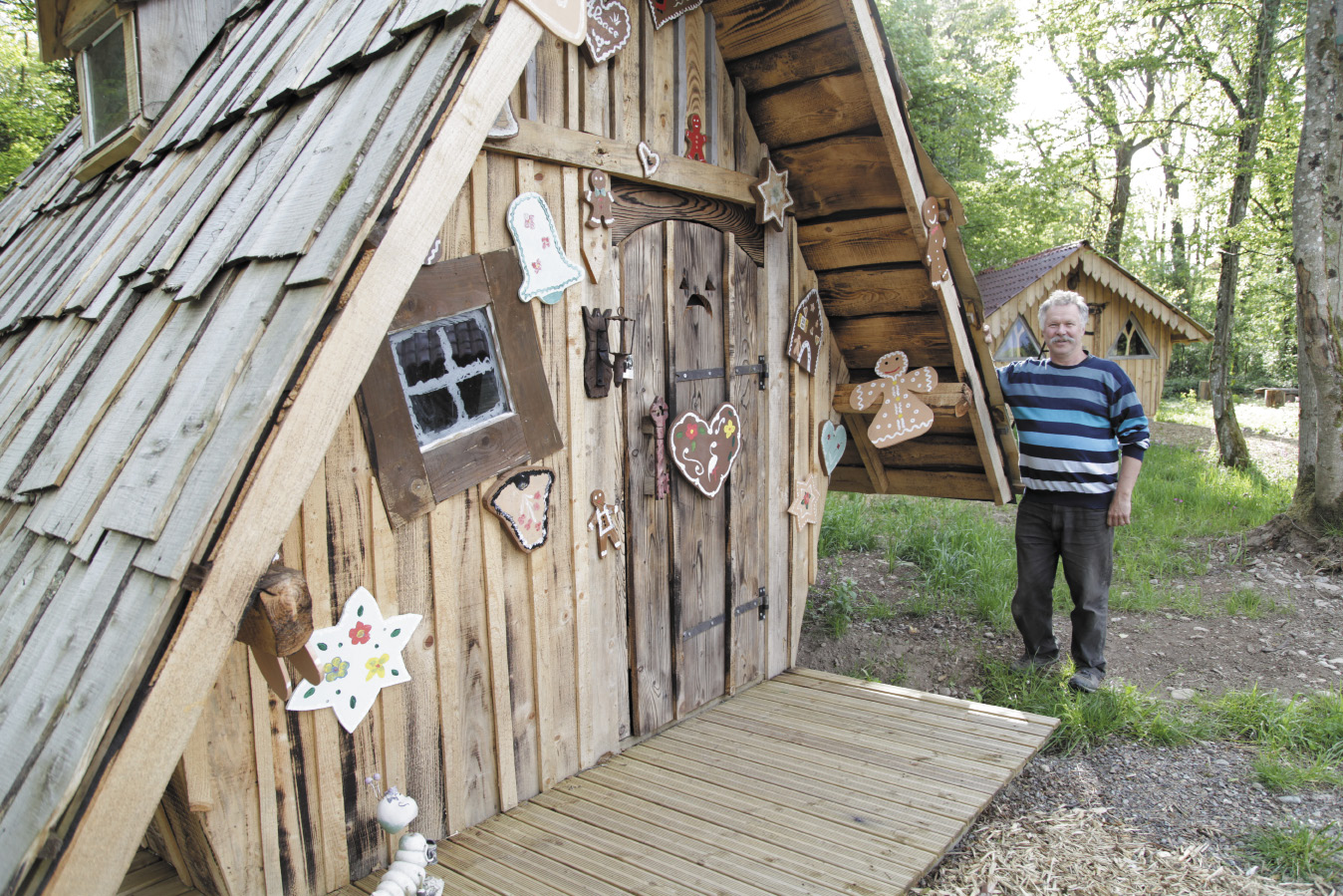 L’espace « Hansel et Gretel » composé de petites maisons en bois © DR