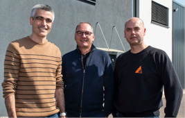 (de gauche à droite) Mathieu Gehin, Gilbert Bauer (Logiqua Automation) et Fabrice Debs (Delta-Fil) se sont installés ensemble sur la zone d'activités de l’Aérodrome. © Dorothée Parent