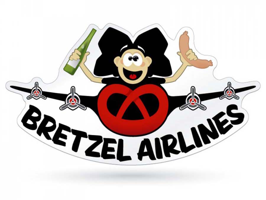 Le logo de Bretzel Airlines, qui a commencé par vendre sur internet avant l'ouverture de ses boutiques de Strasbourg et Colmar © Bretzel Airlines
