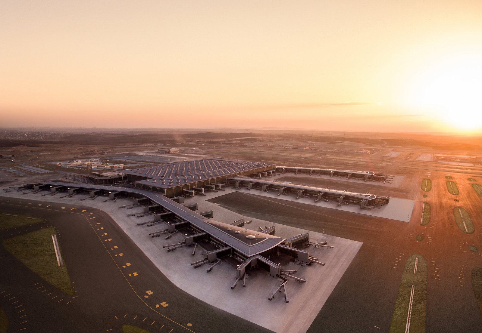 Le nouvel aéroport d’Istanbul accueillera 90 millions de passagers par an au cours  de sa première phase. © DR