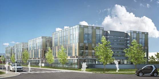L'immeuble de bureaux Le Beverly, en cours de construction à Schiltigheim, sera commercialisé à la location par CBRE Rive Gauche. Doc remis